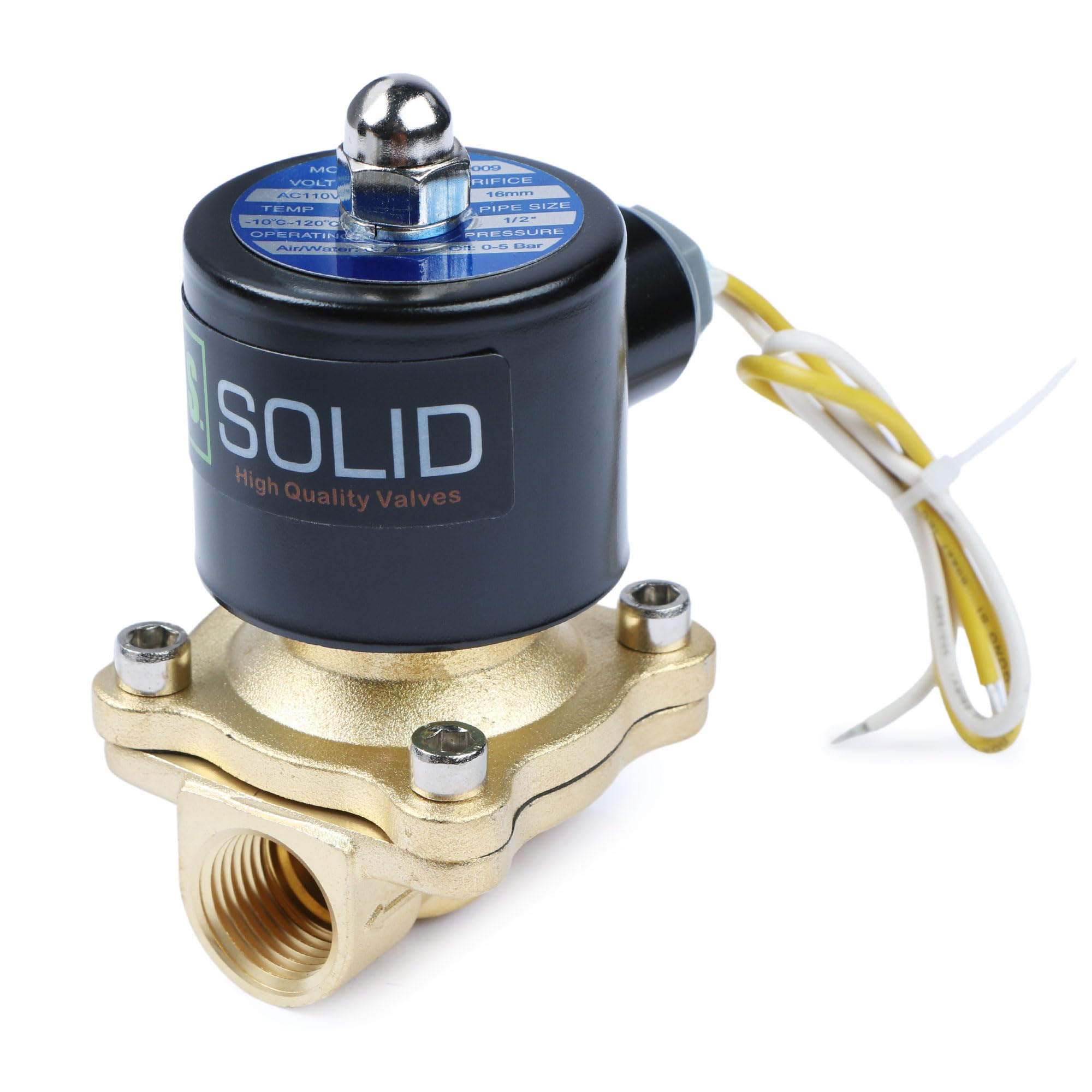 Heschen Magnetventil 2W-160-15KJ – Messing, PT1/2", AC220V, Stromlos Geöffnet, Für Wasser, Luft & Gas – Direkte Wirkung