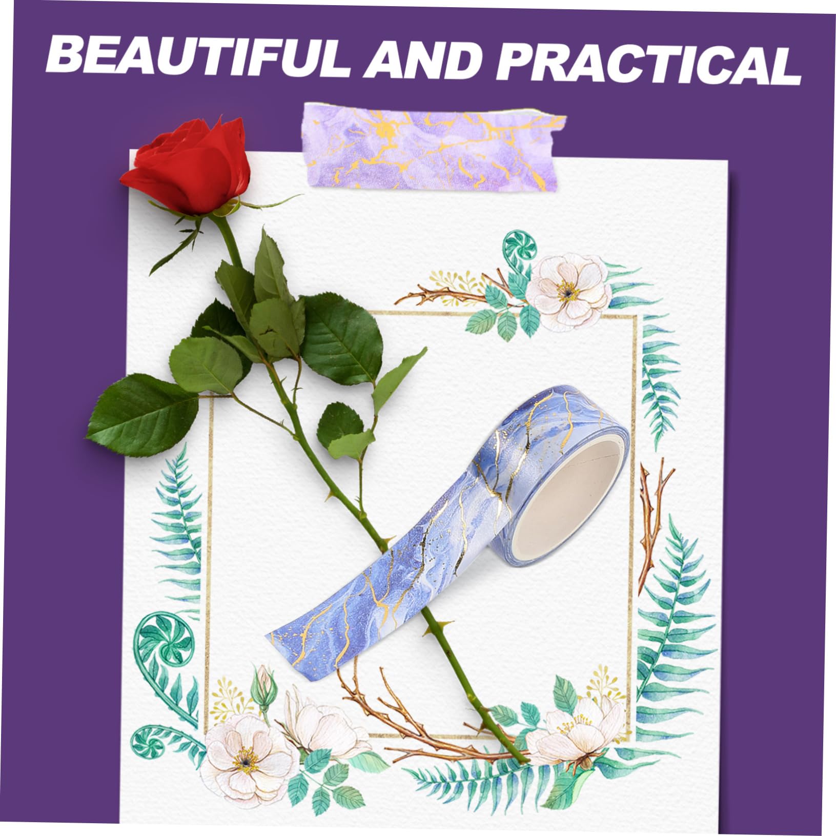 SHINEOFI 42rotoli Nastro Washi Decorativo Stile Marmo Nastro Adesivo Per Scrapbooking Fai Te Decorazioni e Progetti Creativi Per Facile Da Strappare e Applicare