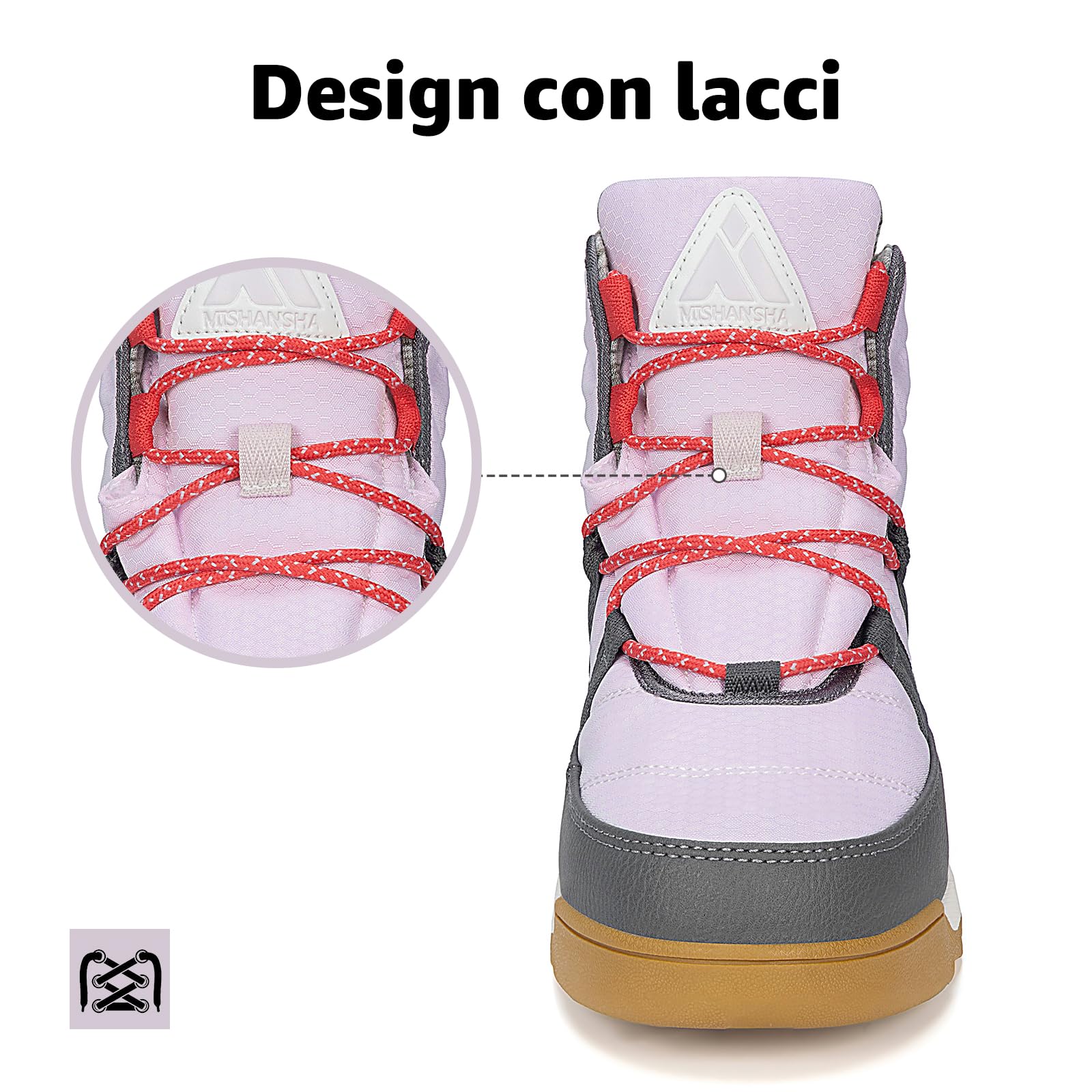 Mishansha Stivali da Neve Donna Antiscivolo Caldi Scarpe Invernali Comfort Gr.36-42