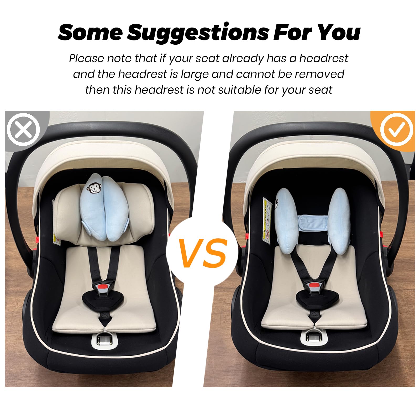 Cuscino di supporto regolabile per testa e collo, cuscino da viaggio per seggiolino auto, cuscino poggiatesta per passeggino, cuscino di supporto per testa e collo per passeggino, blu