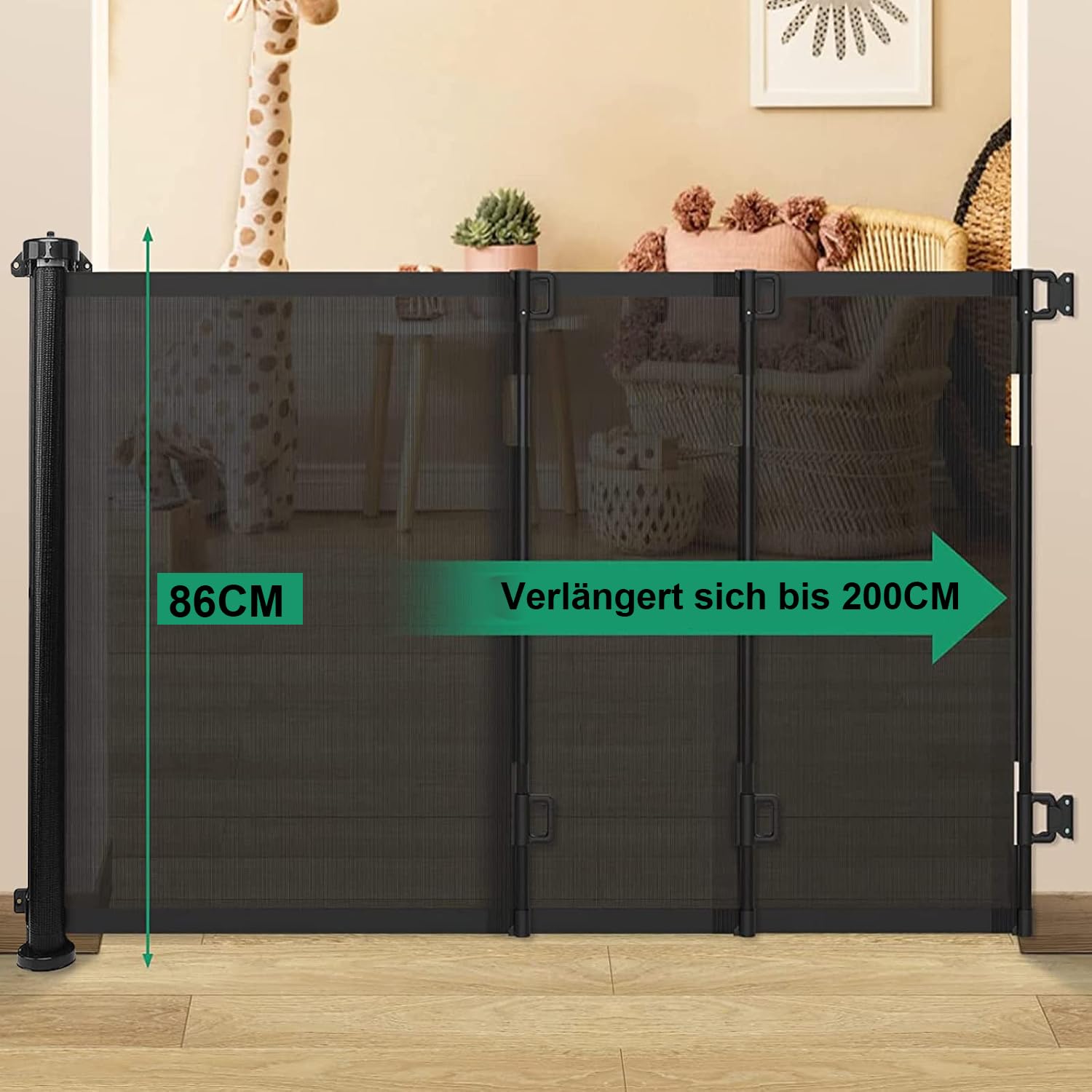 Xifamniy Treppenschutzgitter 145cm Hoch - Ausziehbar Bis 200cm Breite