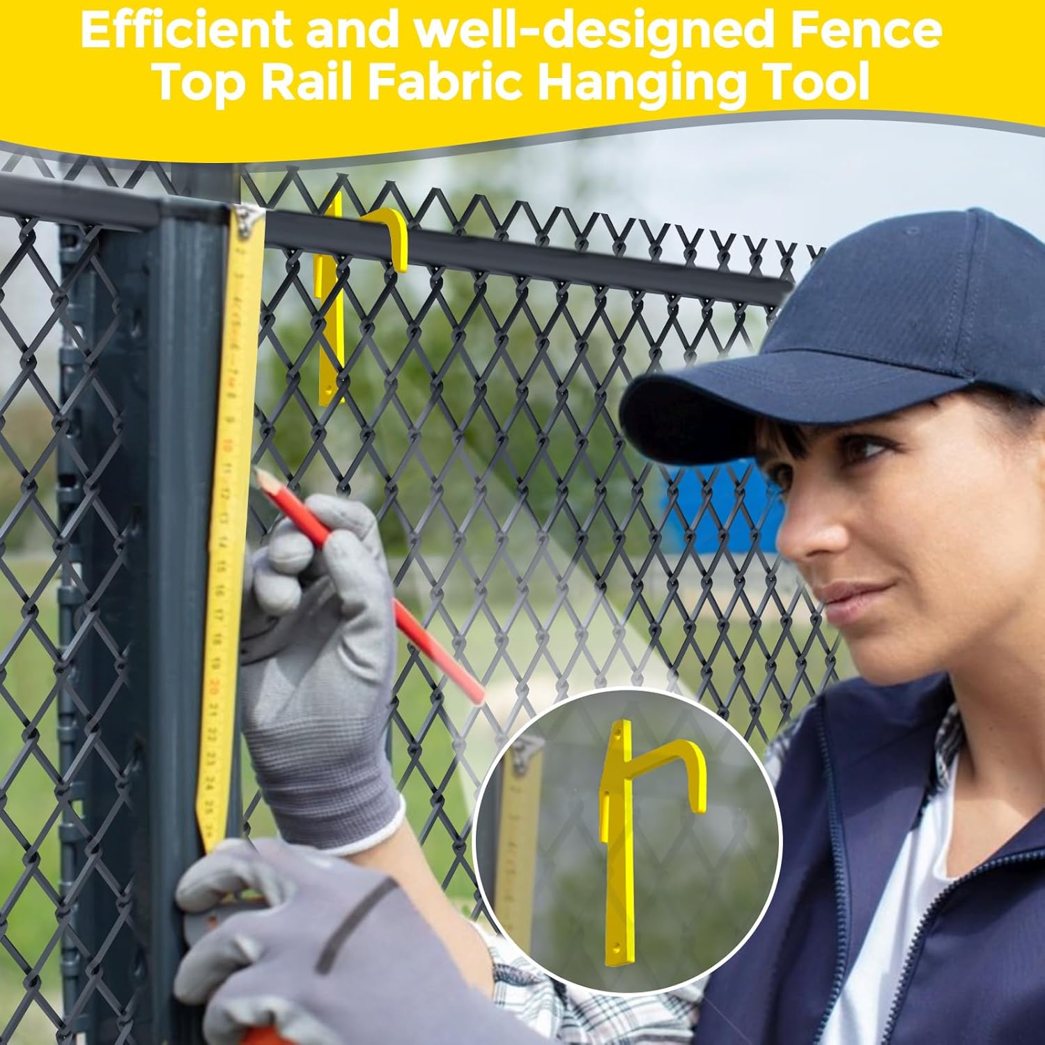 6 Pcs Chain Link Fence Tensioning Tools Set, Metal Banana Clip