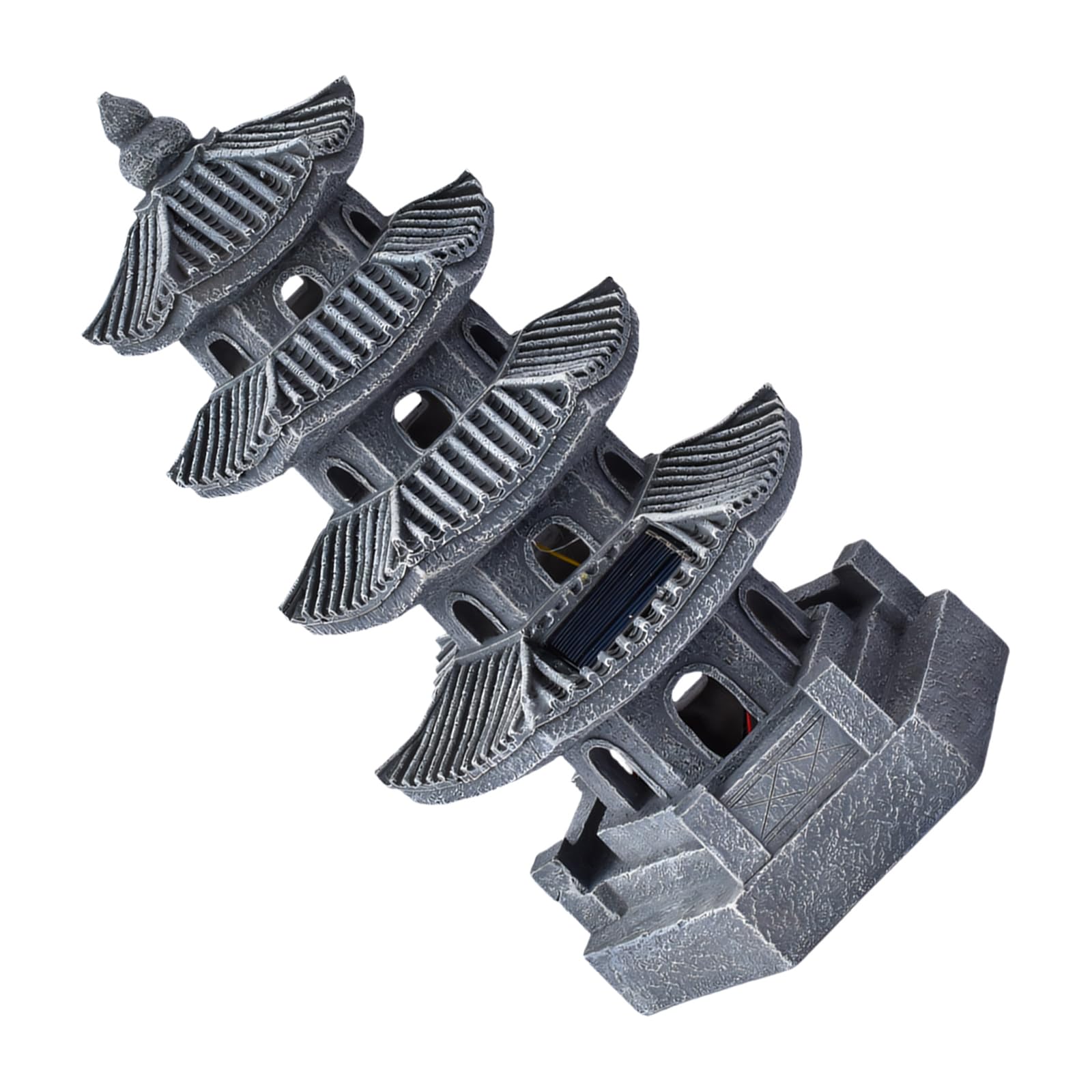 Peace Themed Sun LED Pagoda Statue Waterproof Resin Perfect for Balcony Miniature Pagoda Lamp