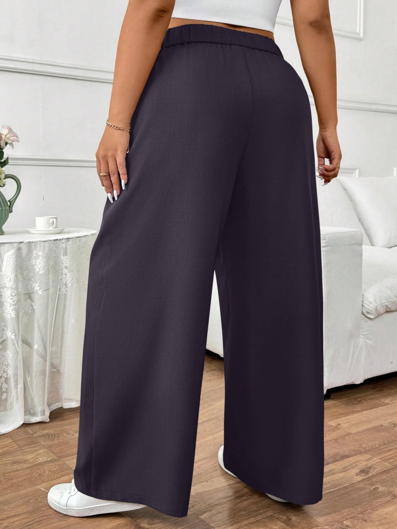 GRECIILOOKS Pantalón Mujer | Cintura alta acampanada estilo coreano | Pantalones formales para mujer | Pantalones de chándal elegantes para universidad y eventos (tallas grandes disponibles)