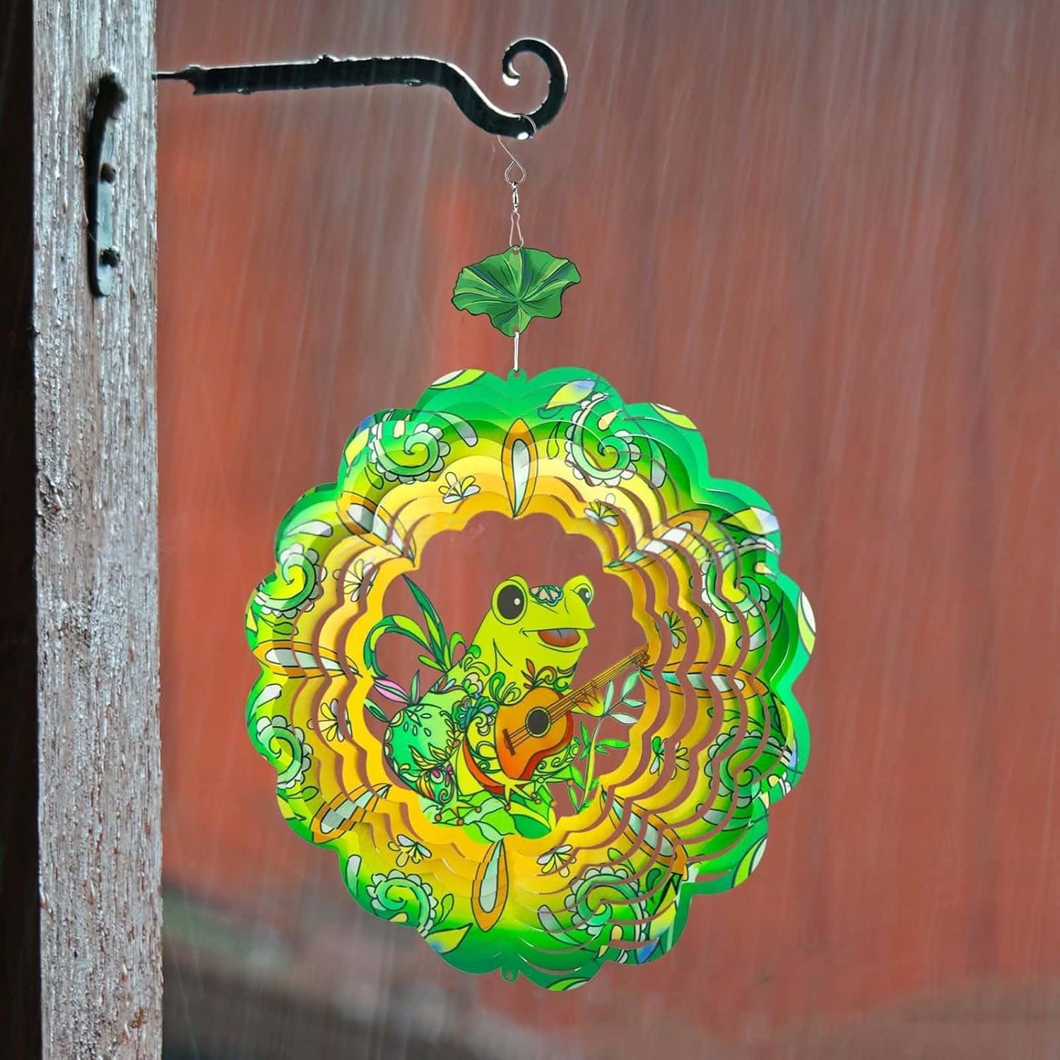 Mandala Wind Spinner 3D Rotating Guitar Frog Style - Vibrant Color Dynamic Outdoor Garden Decoration Suitable for Weather Resistant Suncatcher in Courtyard Lawn and Courtyard