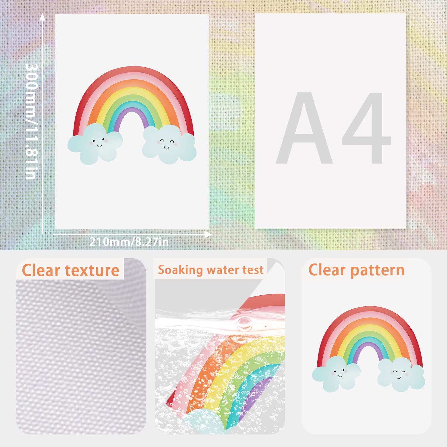 Affiche Chambre Enfant Deco Tableau Fille Decoration Murale Chambre Bebe pour Filles Garçons sans Cadre Affiches Décorative Arc-en-Ciel Nuage Soleil Couleur