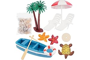 ABOOFAN Fairy Garden Beach Accessories 10Pcs Miniatures