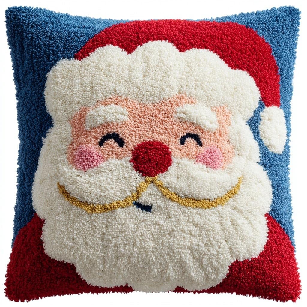Henypt DIY Latch Hook Kits Pillow, Santa Claus