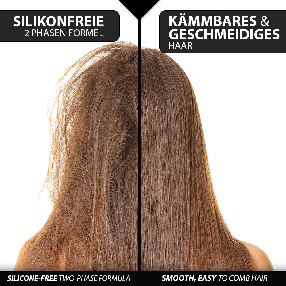 leave-in conditioner for children | Detangler: Anti-frizz formula + no rinsing | WITHOUT silicones, parabens, aluminum | keratin & silk protein for split ends, hair breakage, knots | 200ml | nouni - Image 2