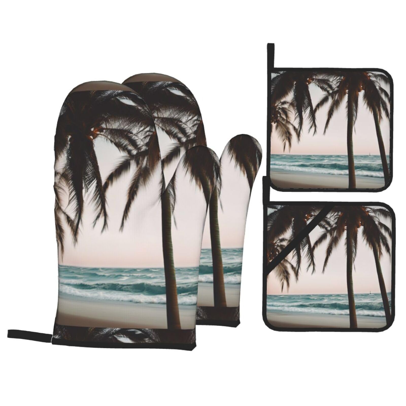 Cartoon Pigeon 1 Print Kitchen Oven Mitts And Pot Holders Set,Hanging Loop Design For Cooking Baking Bbq
