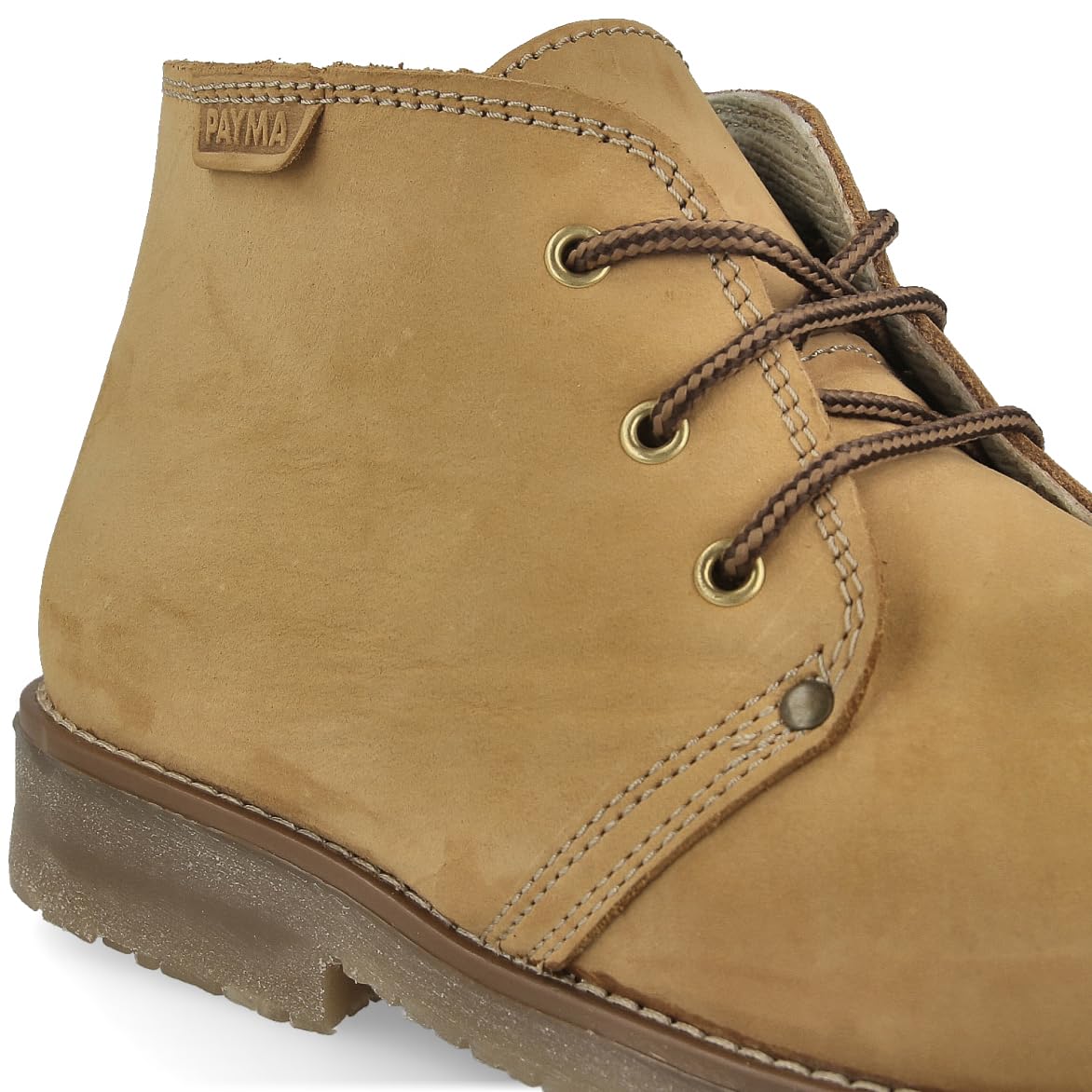 Stivali Safari da Uomo in Pelle Rustici e Nobuk. Chukka Stivaletti Scarpa per Lavoro Casual, Outdoor e Giardinaggio. Chiusura Lacci. Suola di gomma.