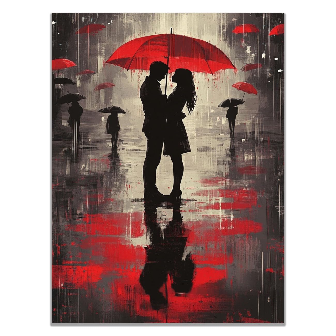 WIKEO Banksy Graffiti Canvas Wall Art Abstract City Men Women Living Room Décor,Canvas Prints,Abstract Wall Art,-Street Pop Posters Inspirational Quotes(Red)-50x70cm Unframed