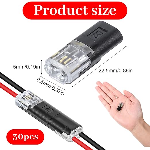 Conector rápido inalámbrico 2 pines, 30 unidades miniatura 2