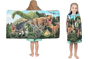 Jurassic Park Beach Vacation Essential: A Jurassic World Dominion Hooded Bath Towel