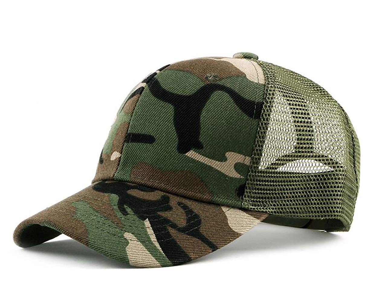 CHENNUO Camo Baseball Caps Unisex Summer Mesh Cap Trucker Hat Outdoor Hiking Hunting Cap (Camouflage-1)