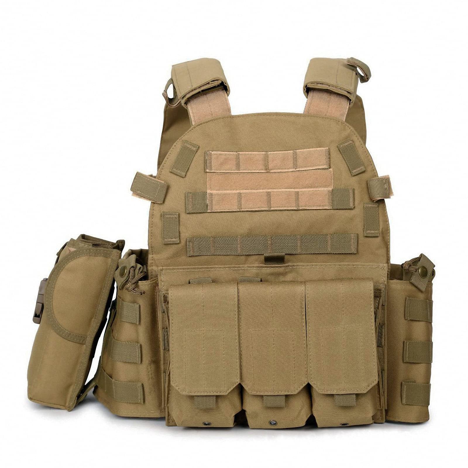 Gilet tattico,platecarrier Combinato Campo Assalto,Pettorina Paintball Airsoft,Maglia CS effettivo Allenamento all'aperto-Army Fans,Gioco di Sopravvivenza,Caccia,Pesca