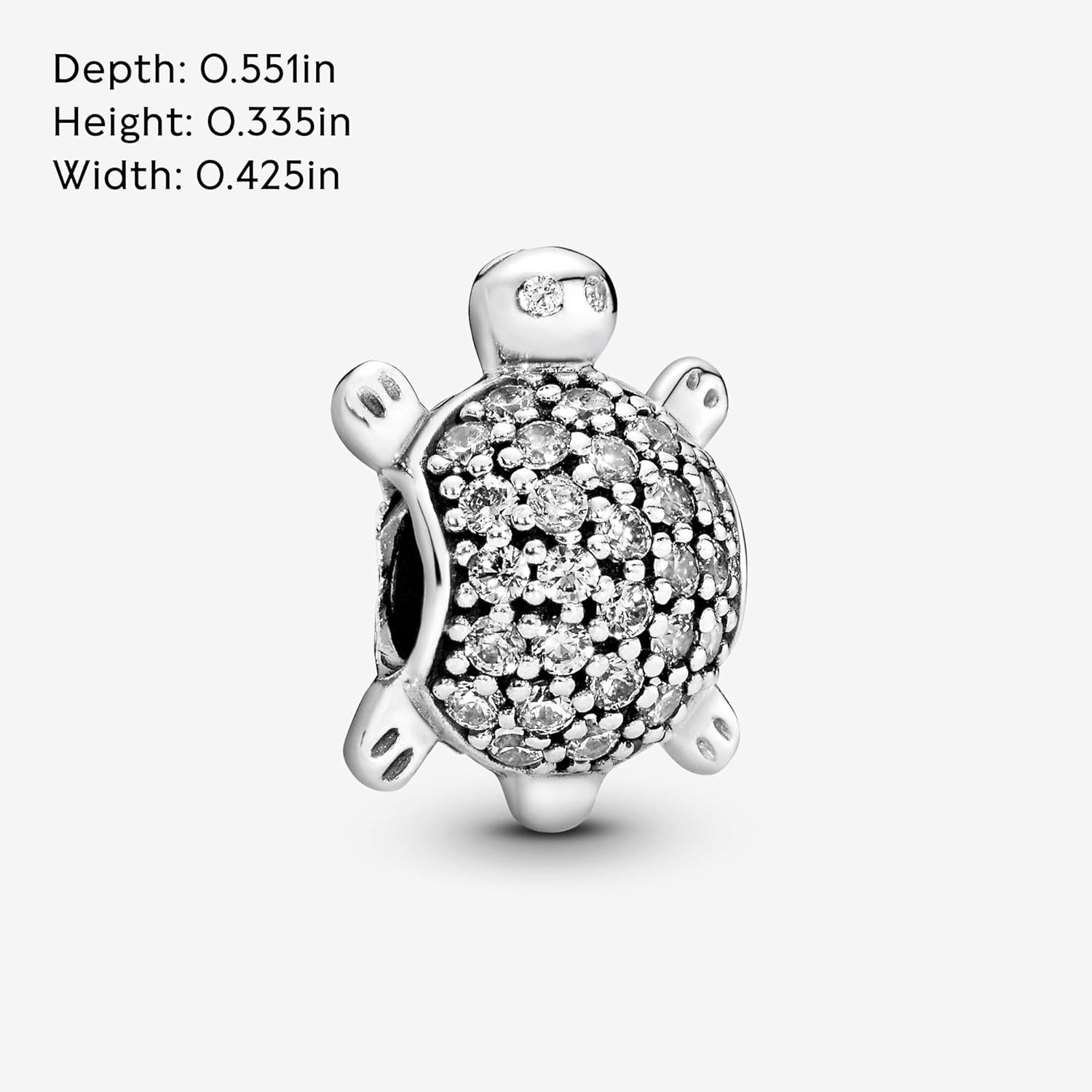 PANDORA Jewelry Pave Sea Turtle Cubic Zirconia Charm in Sterling Silver