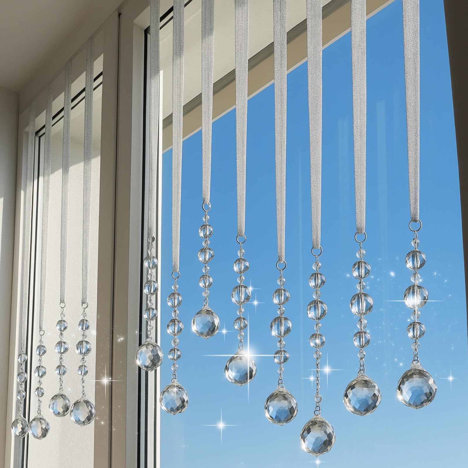 Décoration de Noël en cristal acrylique Pinkunn : 12 suspensions attrape-soleil lumineuses