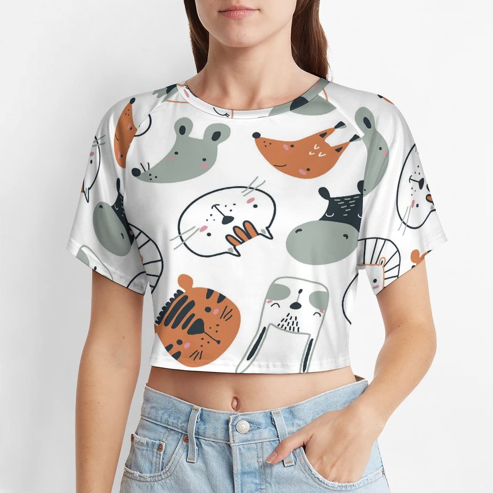 Amazon.co.jp: かわいい 動物柄 アニマル柄 Tシャツ レディースT