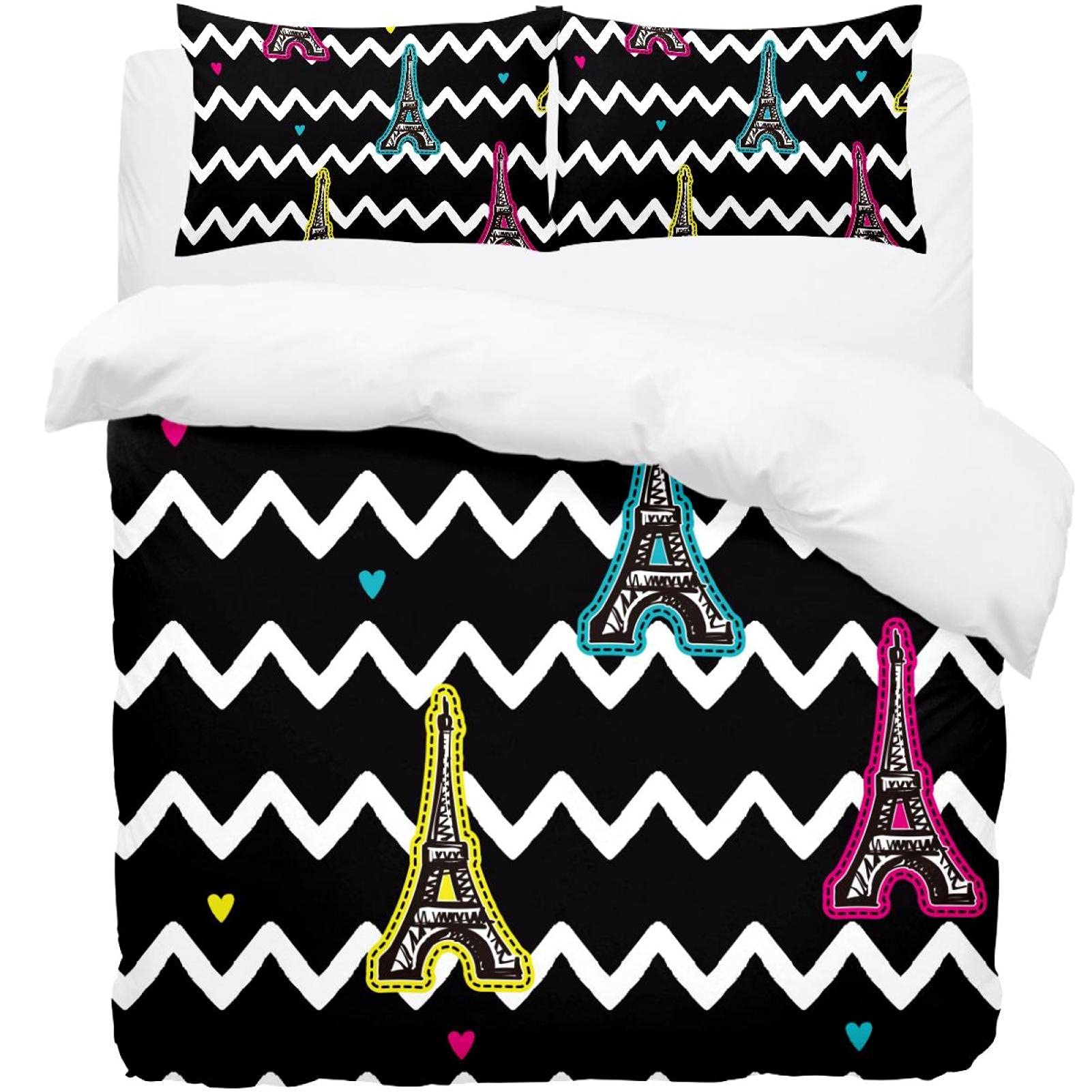 Housse de couette Tour Eiffel parure lit simple pour chambre commander