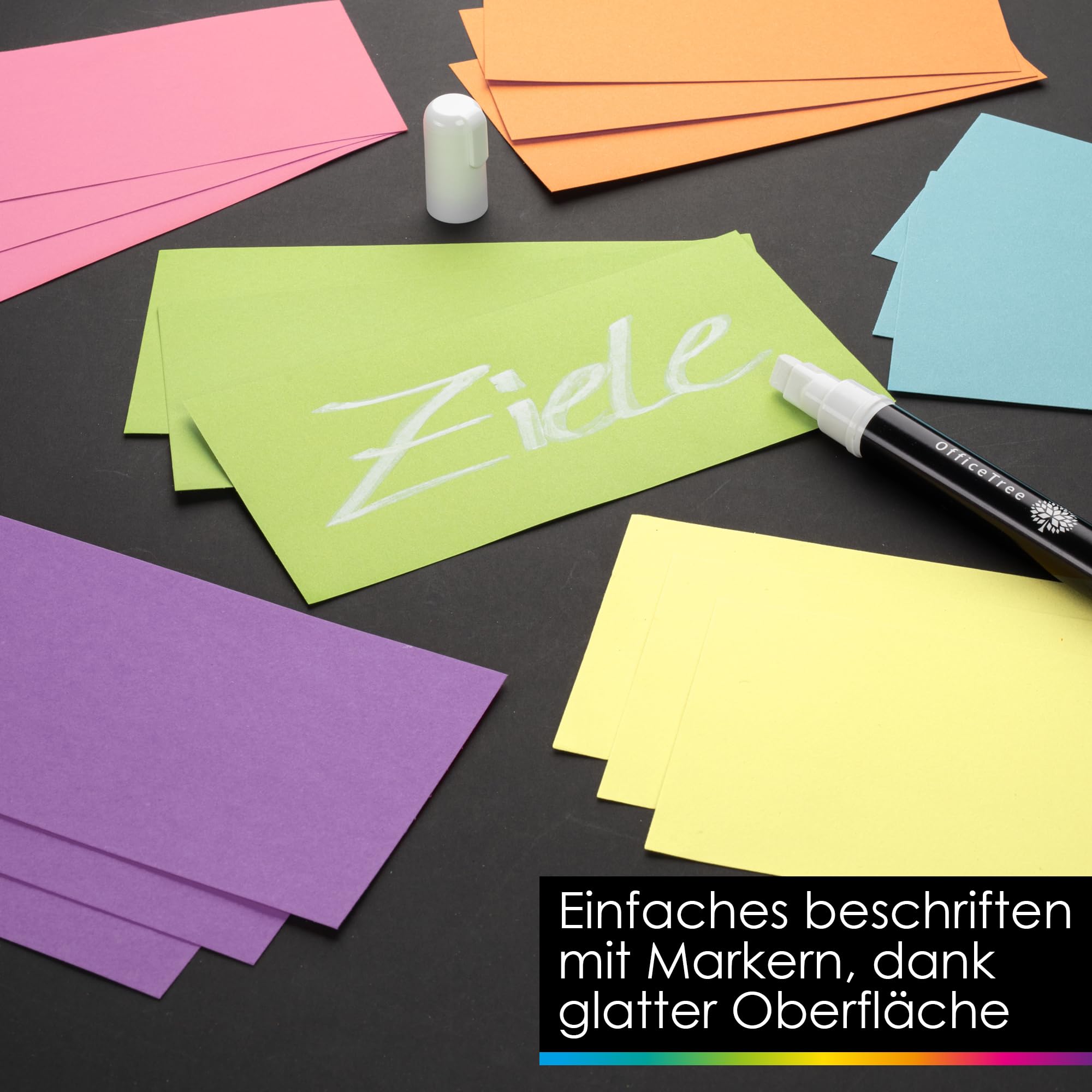 OfficeTree 750x Moderationskarten Set - Pastell Farben - Rund Oval & Rechteckig - Metaplankarten - Präsentationskarten - Moderationsset als Seminar Zubehör für Moderationskoffer und Präsentation