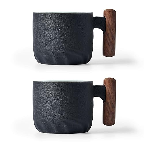 BlogBlog Ceramic Espresso Cups with Wooden Handle