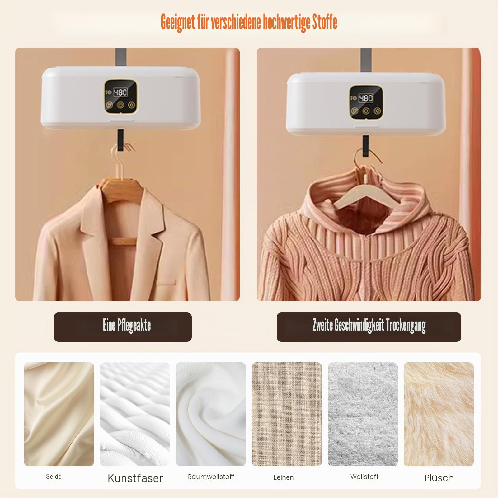 Wäschetrockner Klein, 600W Mini Trockner, Electric Clothes Dryer mit Timer und Aromatherapie-Funktion, Tragbarer Wäschetrockner für Geschäftsreisen, Schlafsäle, Wohnungen, Hotels