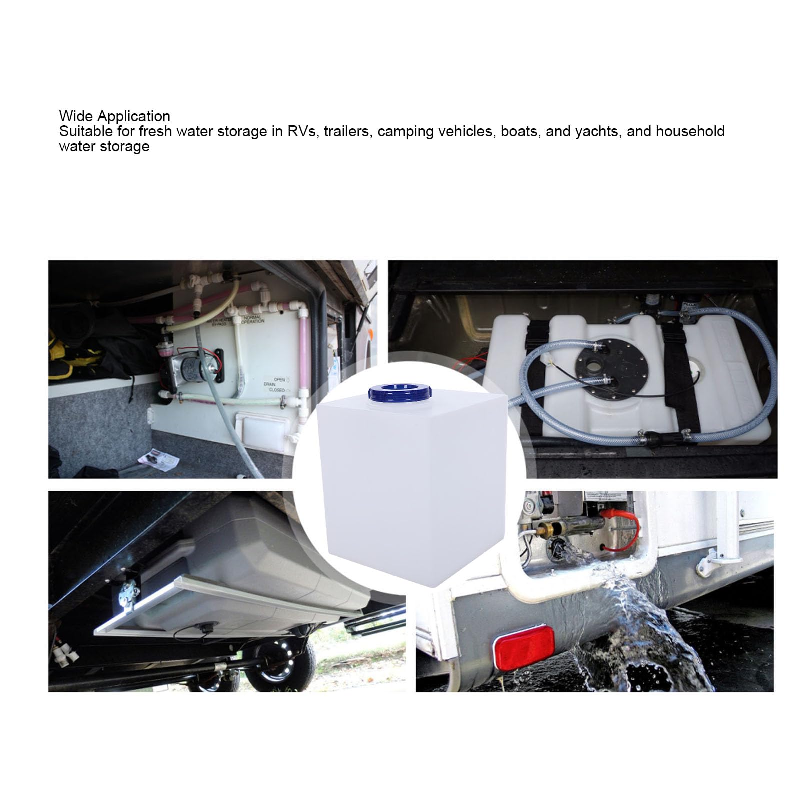 Asixxsix 8 Gallonen RV-Frischwassertank, 11,81 X 11,81 X 13,19 Zoll, Hitzebeständiger PE-Trinkwasserspeicher Zum Trinken, Kochen, Reinigen, Duschen, für Wohnmobile, Anhänger, Wohnmobile,