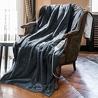 Shodu Soft Flannel Heated Throw Blanket - 8 Heat Levels 85-110°F, 9Hr Auto Shut-Off, ETL Safe, Machine Washable Electric Blanket
