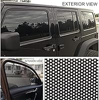 Vista 2 de XhuangTech Película de vinilo perforada para ventana de color negro para evitar golpes de pájaros, película de vinilo negro perforado para ventana