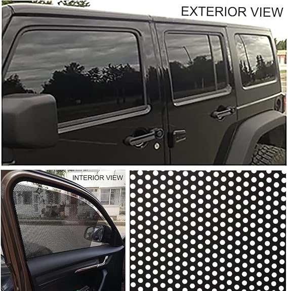 XhuangTech Perforated Vinyl Window Film Black to Prevent Bird Strike,Perforated Black Vinyl Privacy Window Film ,Privacy Protecting Self Adhesive Glass Stickers