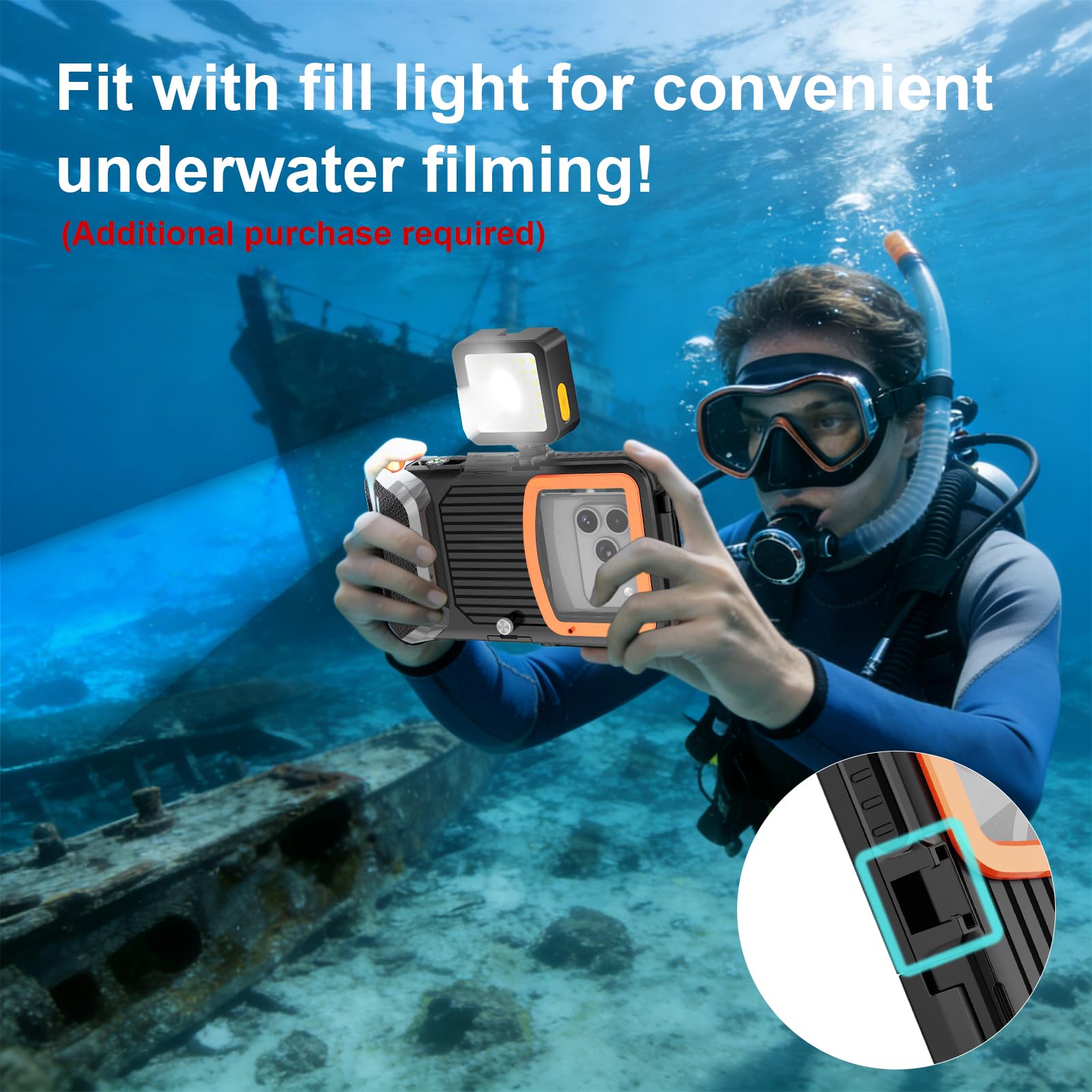 Funda impermeable de buceo para esnórquel, 50 pies bajo el agua, para iPhone 17/16/15/14/13 Pro Max Plus, tamaño de teléfono de 5.4 a 6.9 pulgadas con botones de volumen laterales izquierdos