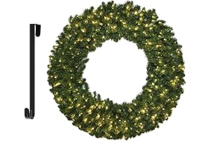48 Inch Christmas Wreath adorned with 210 LED Lights