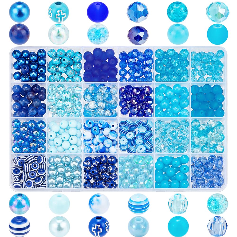 PH PandaHall 350 Pz Perline Di Vetro Sfaccettato 7 Colori Perle Di