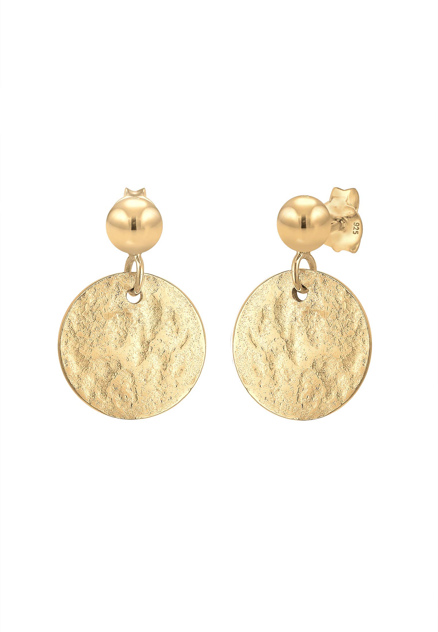 Elli Ohrringe Damen Ohrhänger Plättchen Gehämmert Vintage Antik Look