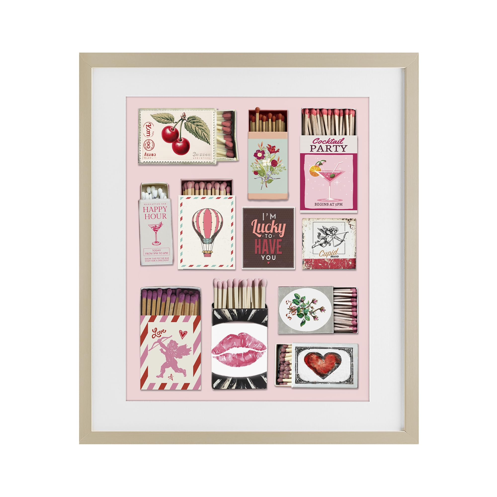 Stupell Industries Harvest Pine (Textured) Vintage Romantic Matchbox Floral, 17 X 21 Inch Framed Print Under Glass