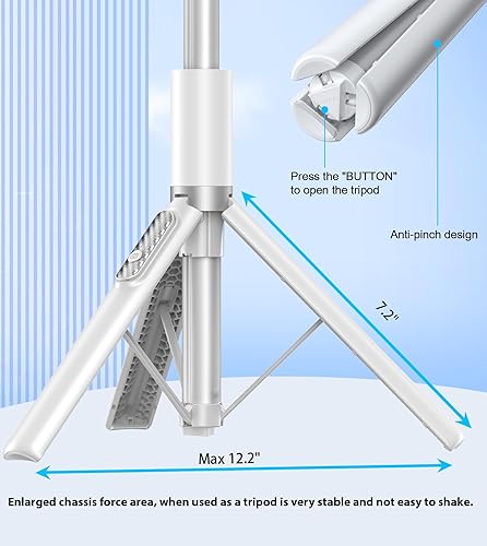 Miniatura 4 de Trípode para iPhone y Selfie Stick con control remoto para teléfono celular, soporte portátil de 60 pulgadas para teléfono inteligente compatible