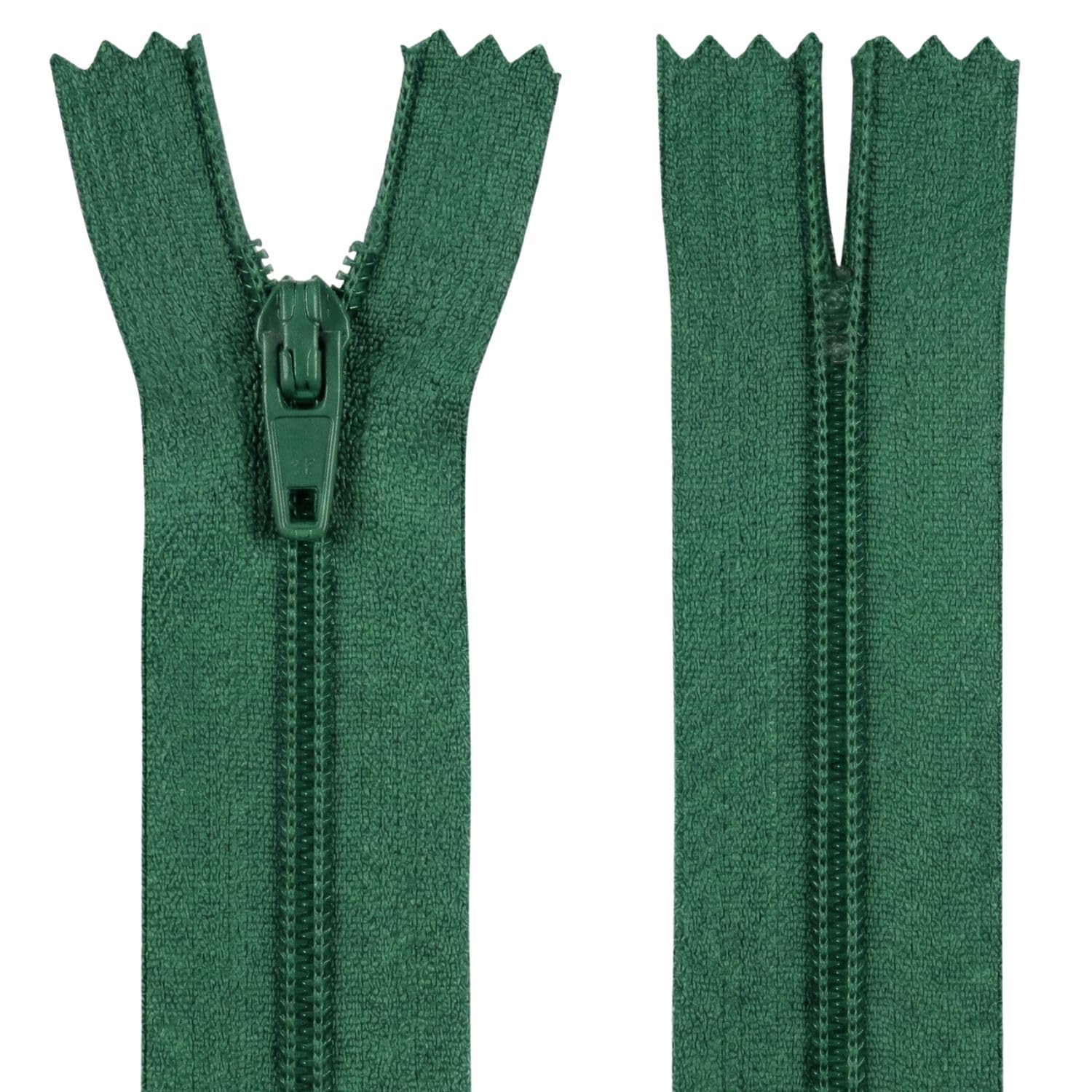 6" (15.2cm) Bottle Green Zip - Closed-End - Dressmaking, Sewing & Craft — image 1