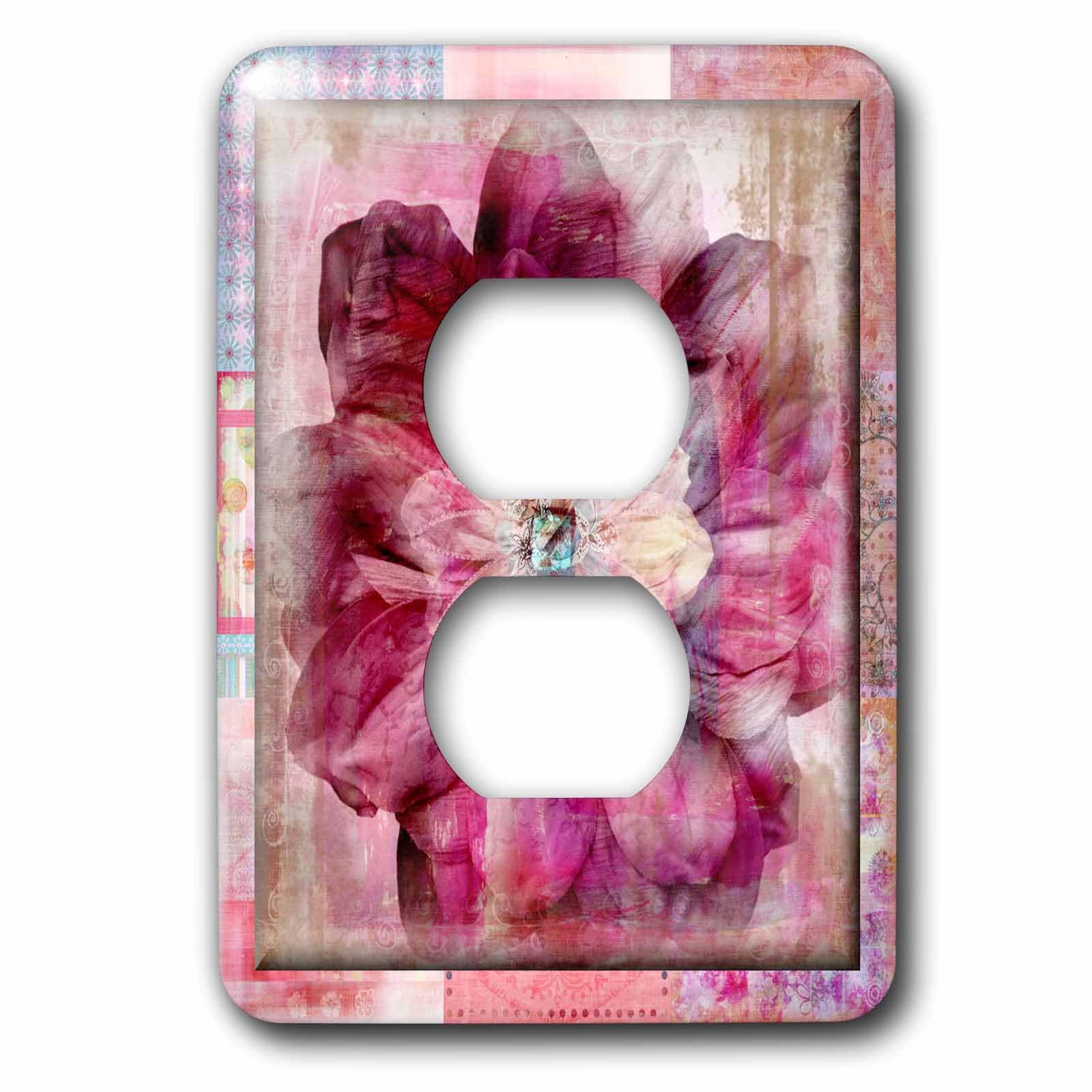 Housse de prise de courant décorative 3dRose lsp_31497_6 motif floral bohème chic