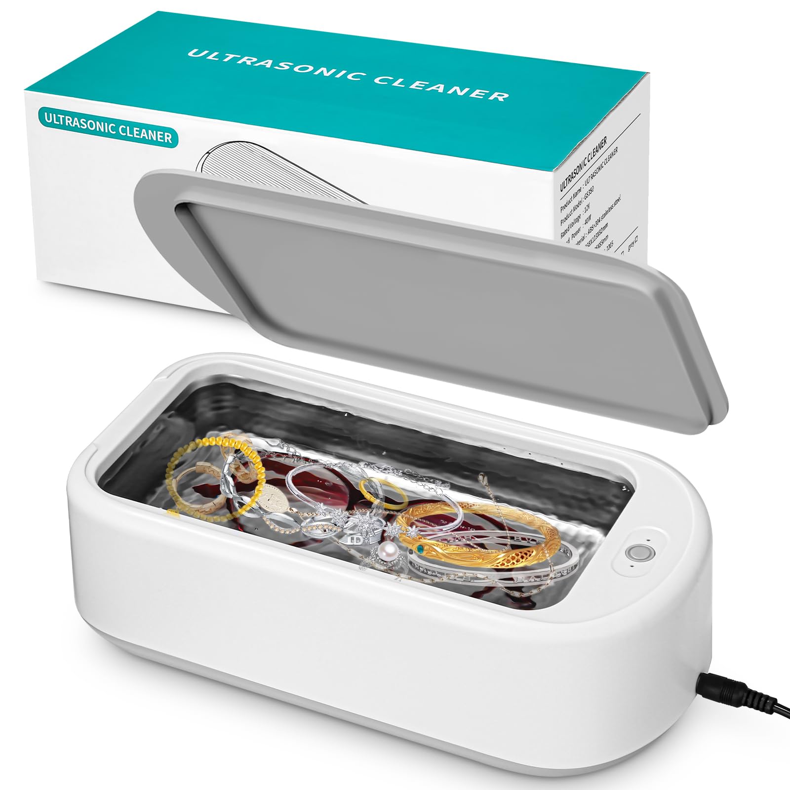 Nettoyeur Ultrasons 640ML Acier Inox - 2 Temps - Nettoyeur Lunettes Bijoux Montres Dentier - 45000Hz