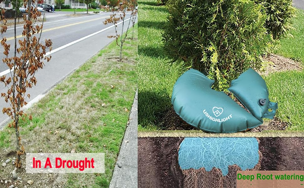 Miniatura 7 de Paquete de 1 anillo de riego de árboles, liberación lenta de 20 galones, se adapta a árboles de diámetro máximo de 6 pulgadas, riego profundo de