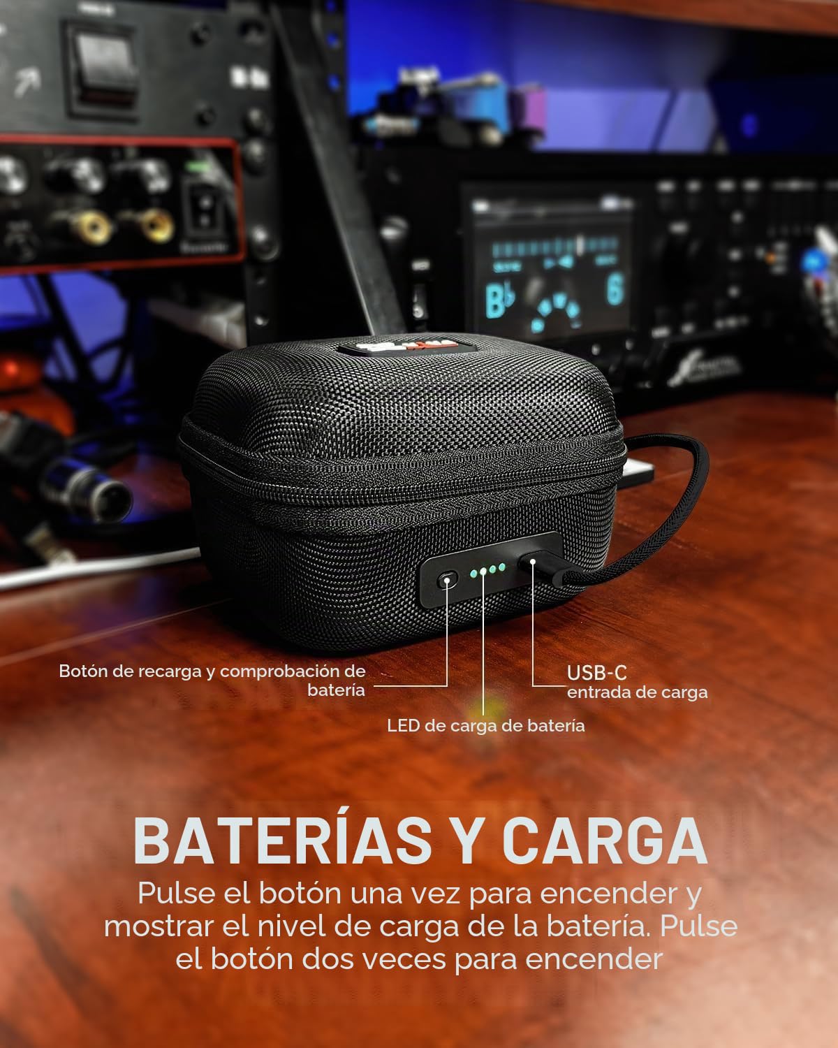 Sistema inalámbrico para guitarra Xvive AC58 5,8GHz, Sistema inalámbrico A58 para guitarra con estuche de carga para guitarra eléctrica/acústica con pastillas activas o pasivas