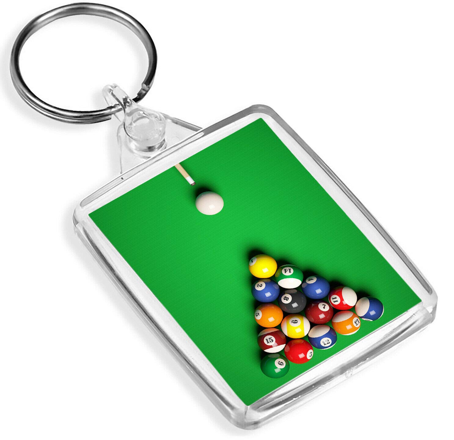 Destination Vinyl Keyrings Unisex Multi Pool Table Keyring - Ip02 - Snooker Balls Game Pub Bar #16462