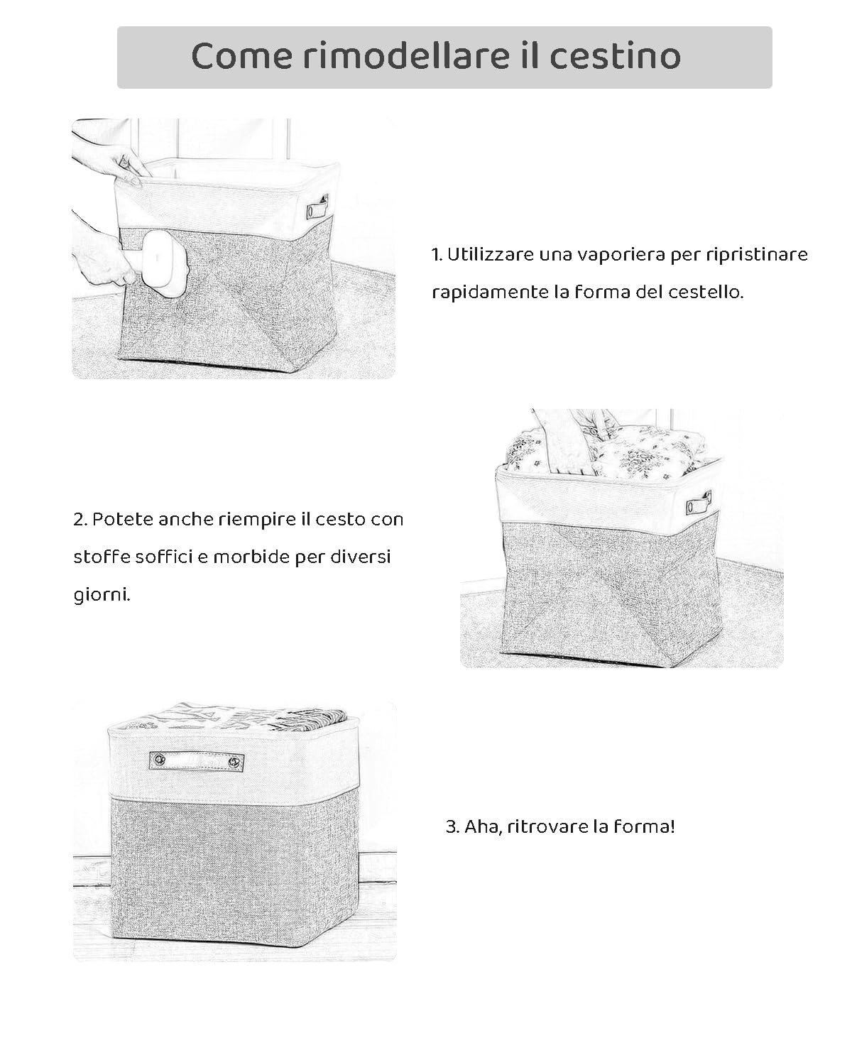 Mangata Cesto Portaoggetti 33X38x33cm, Scatole Portaoggetti Tessuto, 3 Pezzi Contenitori per Armadio