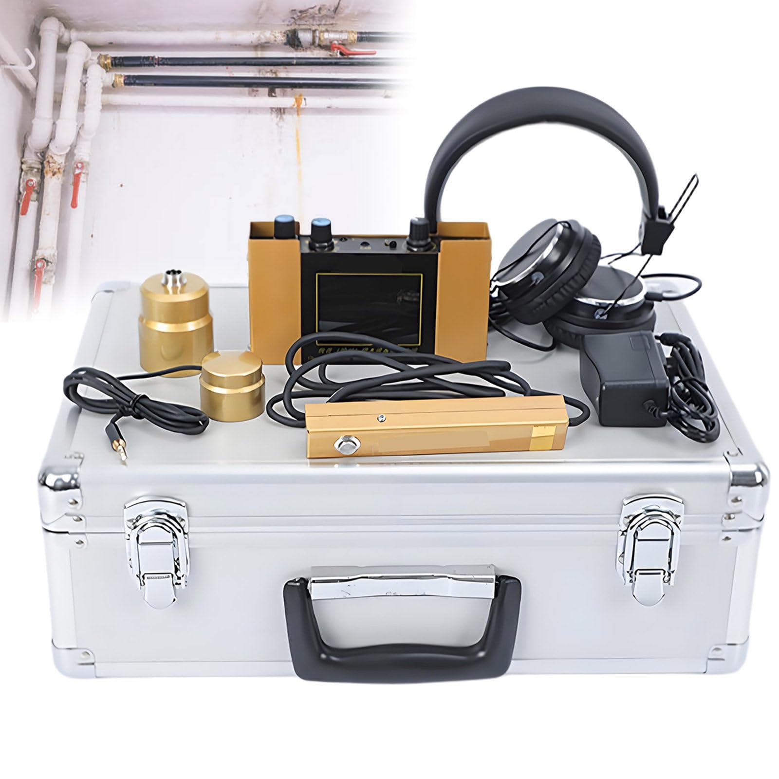 Leak Detector with Headset,Underground Water Leak Detector, Water Leakage Detection Equipment, Water Leak Sensor for Pipes, Pipe Water Leak Detector