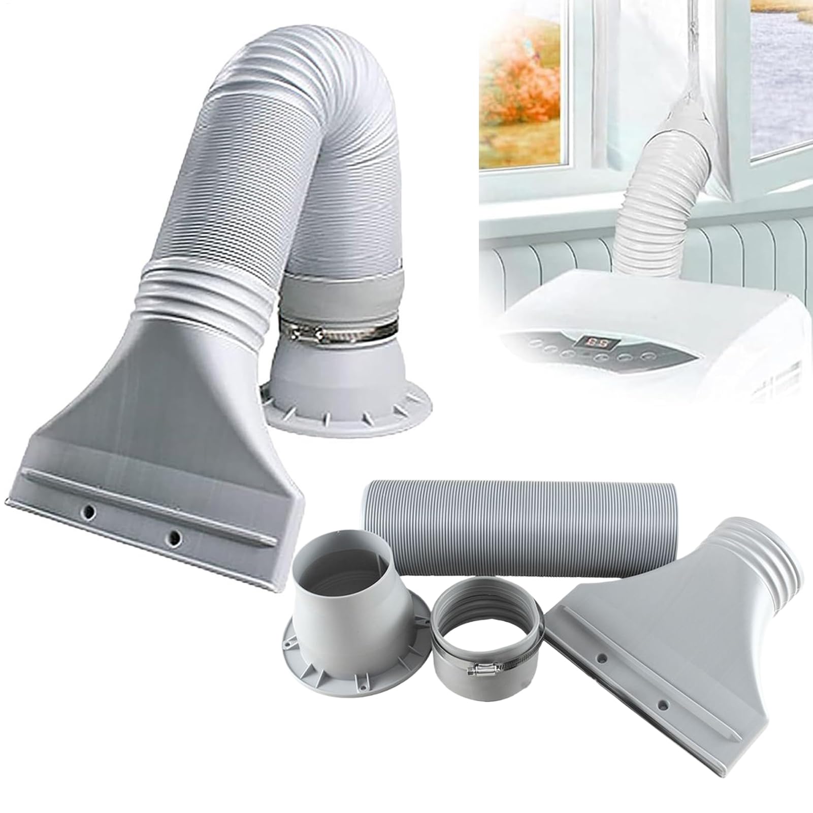 Fenster-Kit für tragbare Klimageräte | Abluftschlauch Für Mobiles Klimagerät,Adapter Für Schlauch Ersatz In Schlafzimmer Wohnung