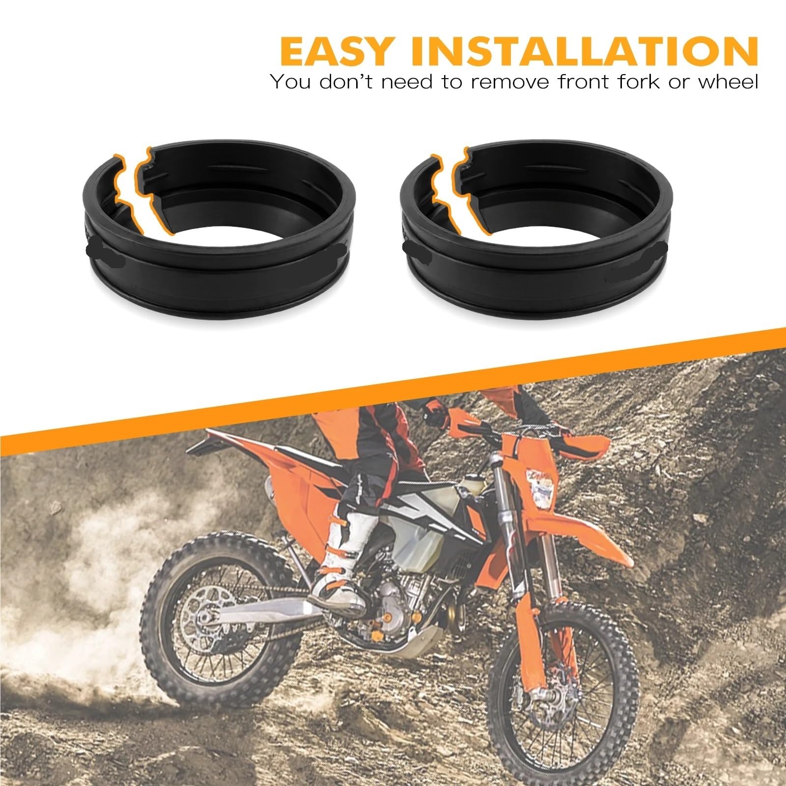 getry widelca Pasuje do Husq&varna TE 300 250 FE 350 450 501 2014-2024 przedni widelec skarpeta uszczelka Protector skrobak błota(Kit orange)