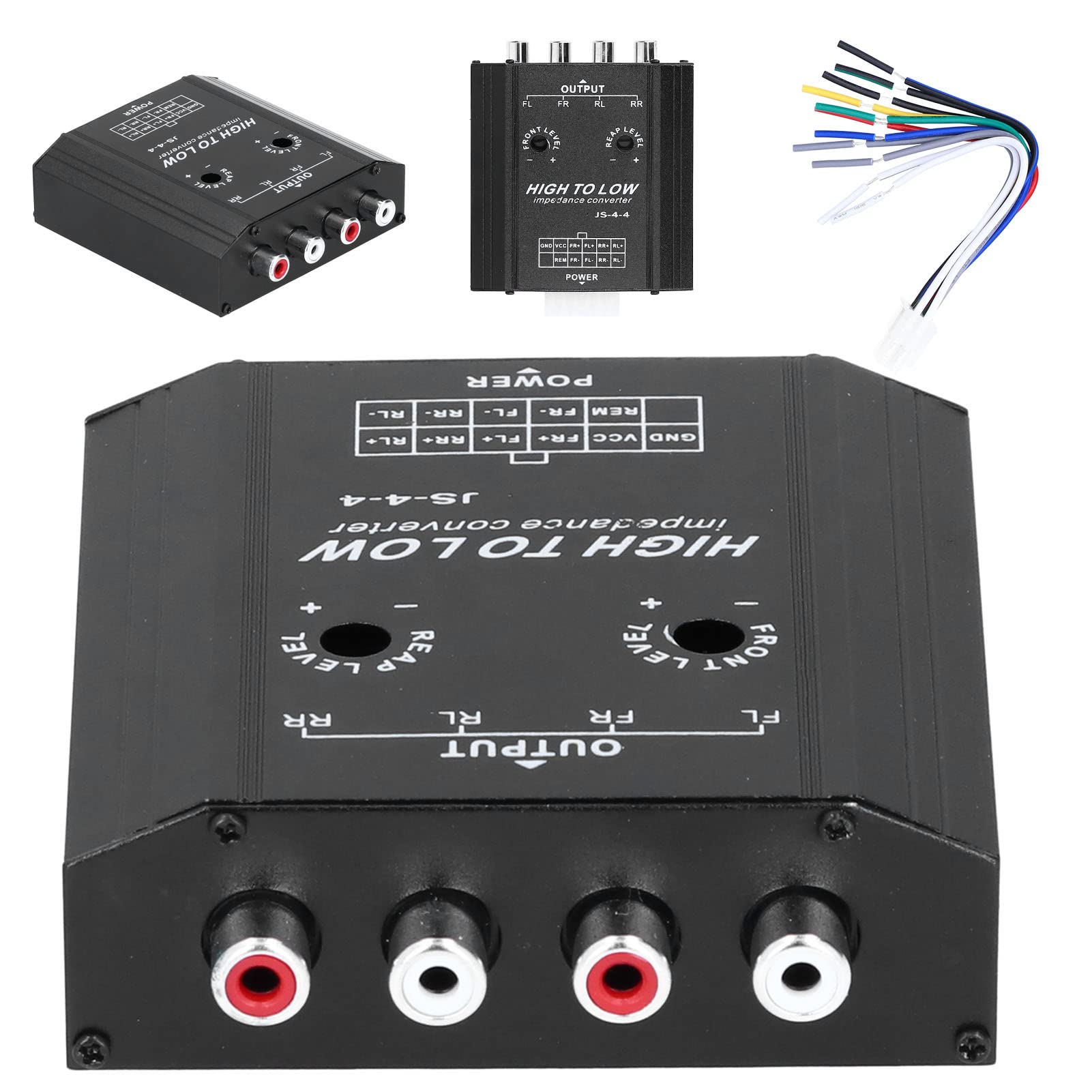 Convertisseur D'impédance o 12V, 4 Canaux, Ligne Haute à Basse, Haut-Parleur Radio Stéréo de Voiture, Filtre de Fréquence,Pièces de Montage embarquées