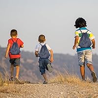 Vista 7 de KUUQA Mochila con cordón a granel, bolsas de almacenamiento para deporte, gimnasio, viajes, Gris, Viajar