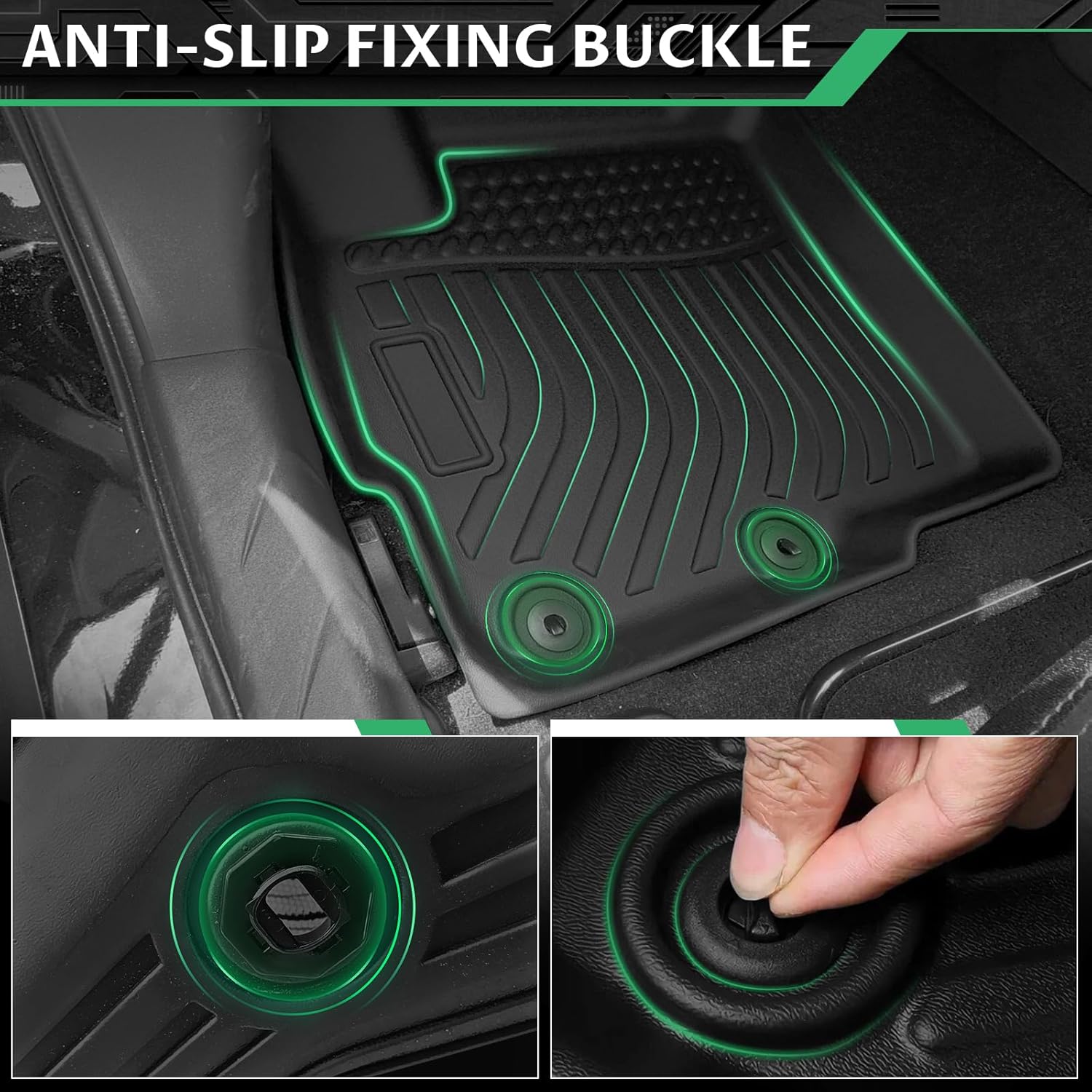 Floor Mats for Mitsubishi Outlander Sport 2011-2024, Outlander Sport Floor Mats Full Set Custom Fit Floor Liners & Backrest Mat & Cargo Liner, TPE Summer Winter Non-Slip Waterproof Mats Accessories - Image 2